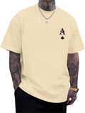 Men's Graphic Tees Vintage Oversize T Shirts Poker Ace of Spades Shirt Streetwear Rapper Casual Tee Top