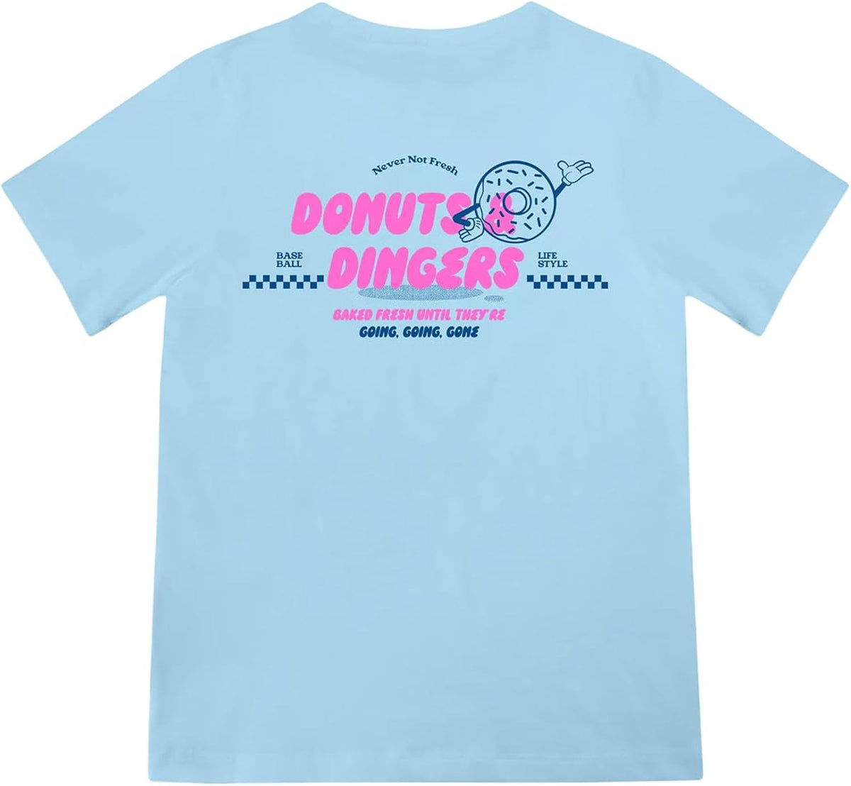 Donut Tee for Men - White, Soft 60/40 Blend, Breathable, Side-Seamed T-Shirt, Adult Sizes S-XL