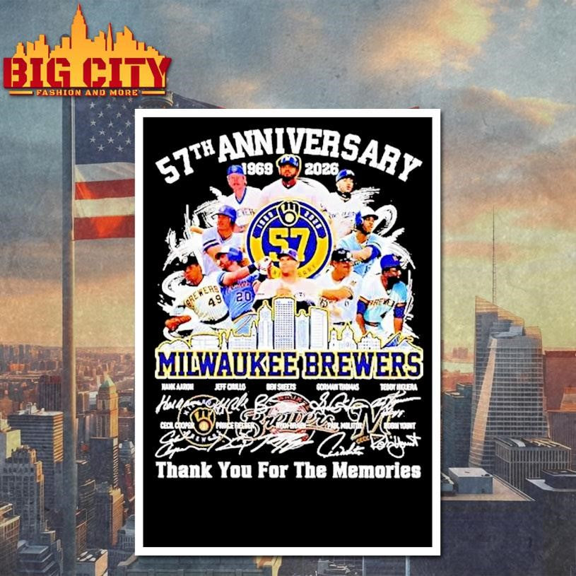 57th Anniversary Milwaukee Brewers 1969 2026 Team Players Shirt