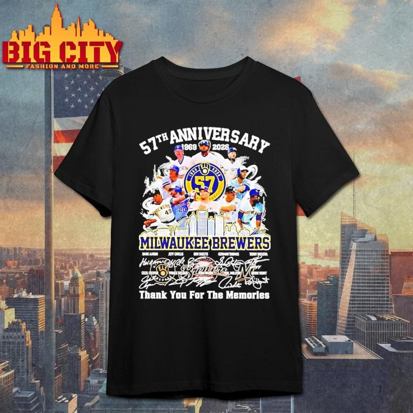 57th Anniversary Milwaukee Brewers 1969 2026 Team Players Shirt