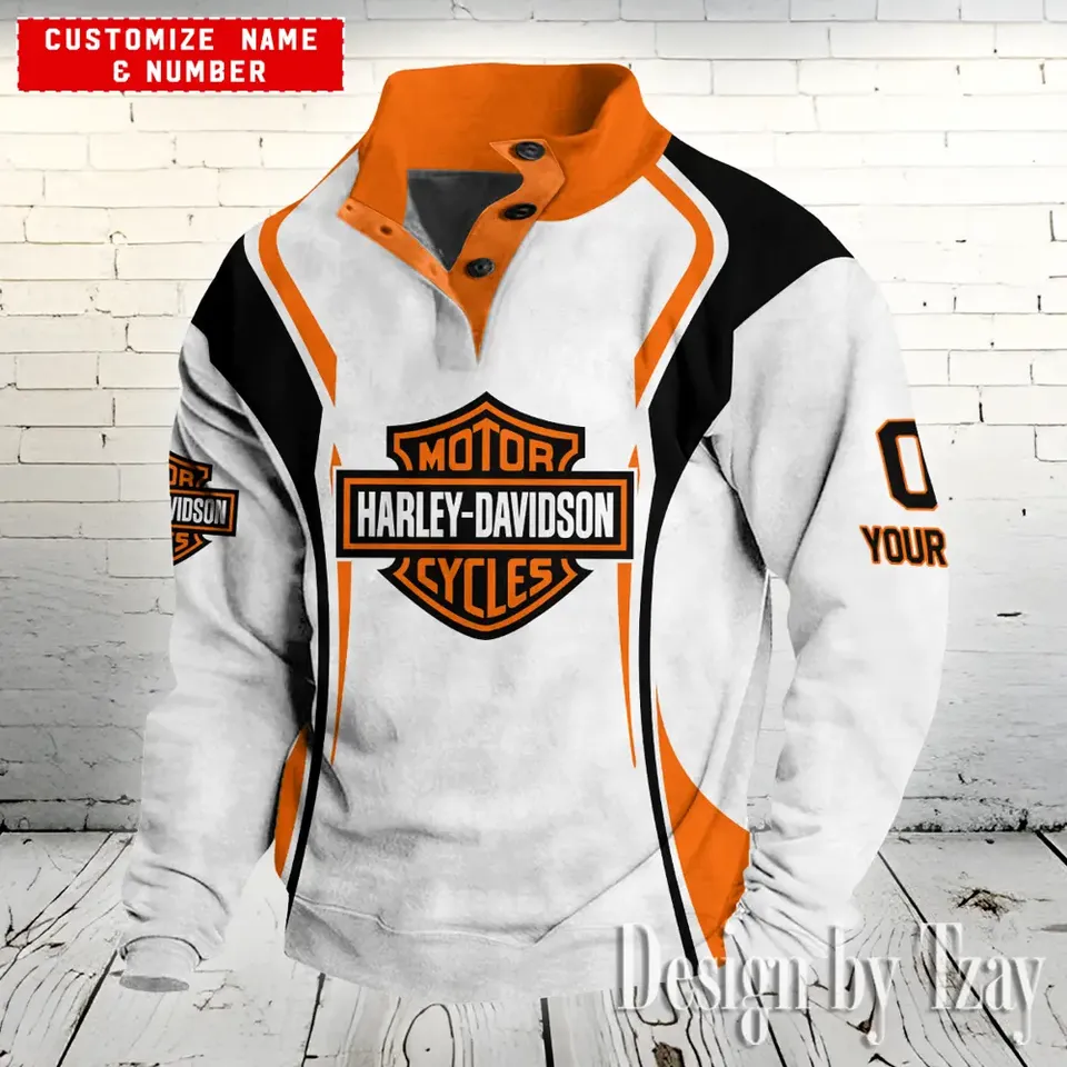 Haarleyy Davidson Personalized Stand Collar Sweatshirt With Name & Number