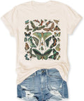 Vintage Butterfly and Moth T-Shirt for Women Casual Aesthetic Nature Short Sleeve Shirt Funny Animal Graphic Tees