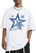 Men Star Graphic Shirt Y2k Oversized Shirts Streetwear Vintage Tees Grunge Inspirational Motivational Casual Tshirts