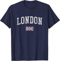 London England Vintage Sports Design British Flag T-Shirt