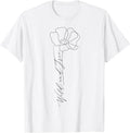 Inspirational Saying Wild and Free Wildflower Positive Quote T-Shirt