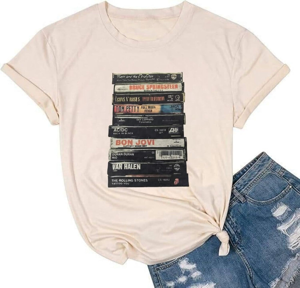 Women Vintage Rock Band Shirts Country Music Shirts Graphic Tees Concert Outfit Short Sleeve Tops