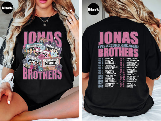 Jonas Brothers Vintage Shirt, Jonas Five Albums One Night Tour T-shirt, Jonas Brothers 2023 Tour tshirt
