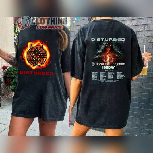Disturbed Band Tour 2023 T-Shirt Black Size Life Gift