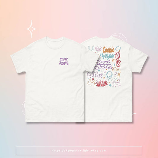 NewJeans Logo Tee, New Jeans Tracklist Design Double Sided T-Shirt