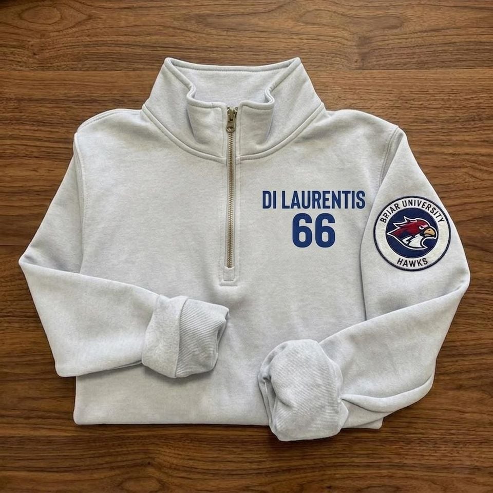 Briar University Di Laurentis Embroidered Quarter Zip Off Campus Inspired Sweatshirt