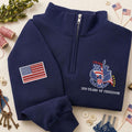 Embroidered USA 250th Anniversary 2026 Quarter Zip Sweatshirt, 17762026 Sweatshirt, 1776 Patriotic Sweatshirt, 4th of July 250 Years USA