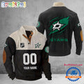 Dalla Stars Corduroy Stand Collar Sweatshirt with Custom Name and Number