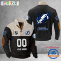 Tampa Bay Lightning Hockey Team Corduroy Stand Collar Sweatshirt with Custom Name and Number
