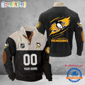 Pittsburgh Penguins Corduroy Stand Collar Sweatshirt with Custom Name and Number