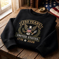 250 Years United States Embroidered Sweatshirt Patriotic Eagle Sweatshirt Anniversary Gift