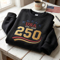 USA 250 Embroidered Sweatshirt Patriotic Air-Force Hoodie Vintage USA 1776 2026