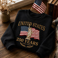 United States 250th Anniversary Embroidered Sweatshirt - Statue of Liberty 1776-2026