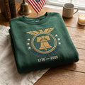 America 250 Embroidered Sweatshirt Patriotic Liberty Bell Vintage USA
