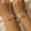 Two hearts one bond Mom daughter bracelet set Gift Gold Hearts matching Family jewelry Friends Present for Birthday