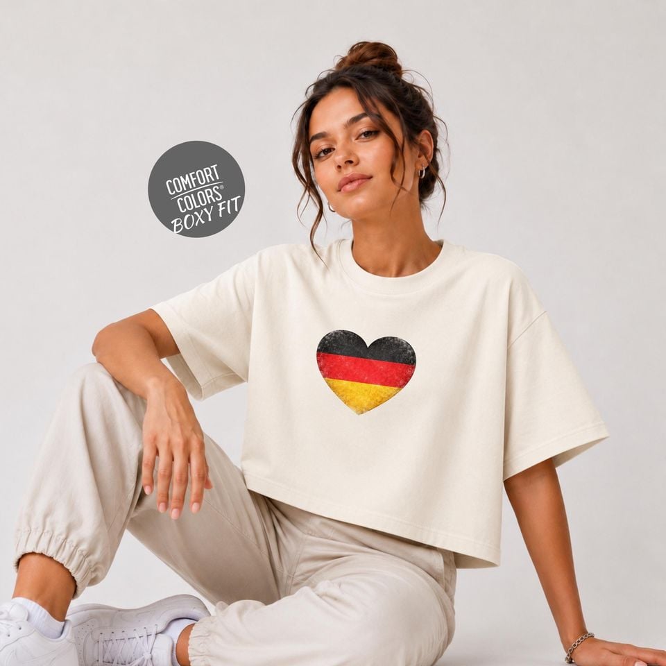 Retro Germany Soccer 2026 Women Soccer Boxy Tee World Cup 2026 Tee for Summer
