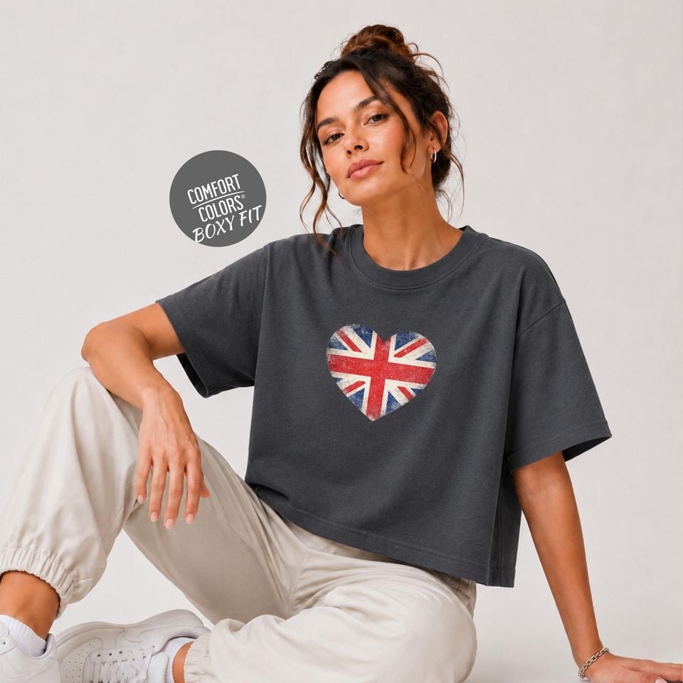 Retro England Soccer 2026 UK Women Soccer Boxy Tee World Cup 2026 Tee for Summer