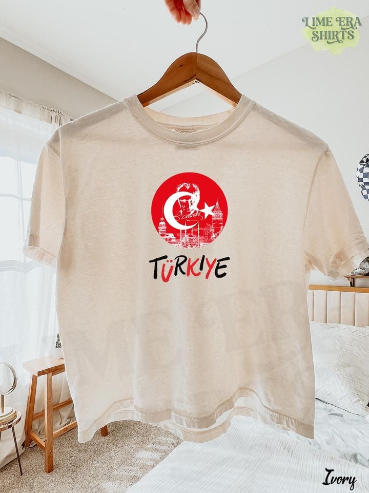 Turkey World Support Boxy, Turkish Flag Boxy Top, Ataturk Graphic Tee, Football Cup Turkey Jersey, Turkish Apparel, Turkey Soccer Team