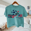 USA Soccer Club Boxy Tee, Retro Sports Graphic Shirt, American Fan Top