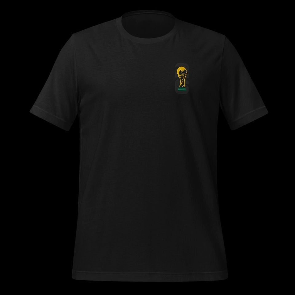 Embroidered FIFA 26 World Cup T-shirt with Trophy - Black Unisex T-Shirt