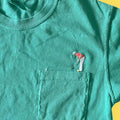 Embroidered golfer tshirt | comfort colors  Kelly green short sleeve shirt with golfer Embroidered along Pocket | Embroidered Crewneck