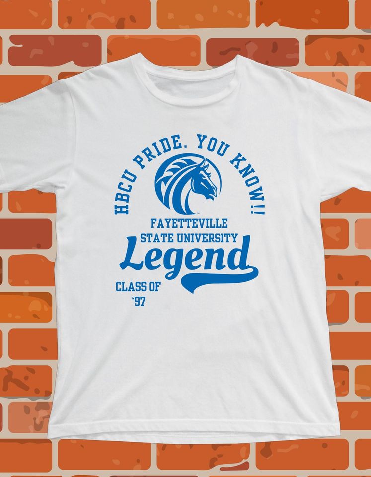 Fayetteville State University T-Shirt White 16BARZ HCBU CIAA Blue on White