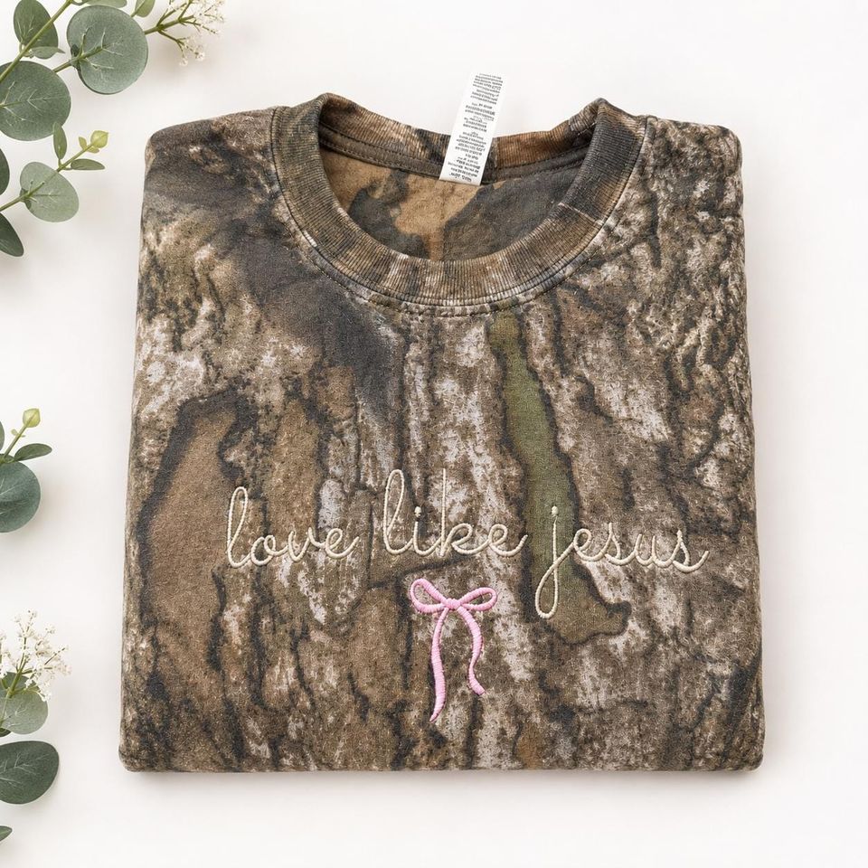 Jesus loves you Embroidered Camo Tee