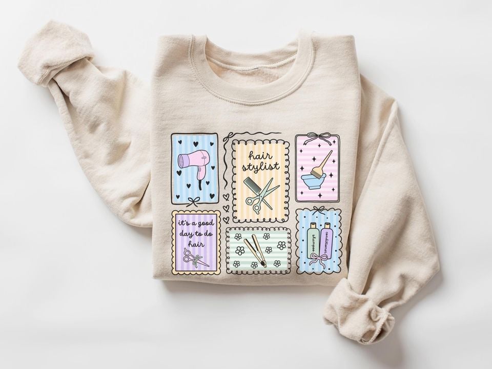 Hair Stylist Sweatshirt  Hairstylist Coquette Stamp Sweater  Hair Stylist Gifts  Hair Dresser  Cosmetologist Gift  Cosmetology School