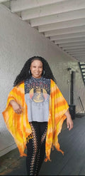 Upcycled AC-DC Tshirt Poncho