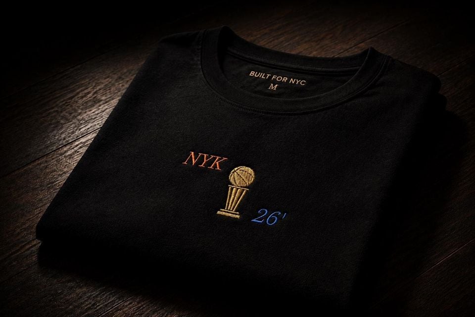 NYK Embroidered Finals Trophy Tee  26'  Cotton Shirt