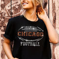 Chicago Rhinestone Football T-Shirt: Sparkling Game Day Tee