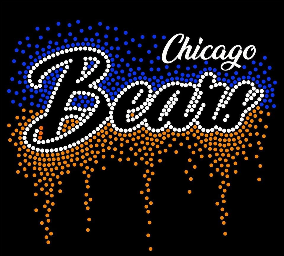 Bears, Football, Rhinestone, Womens, T-shirt,