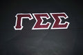 Gamma Sigma Sigma Shirt -- Maroon Glitter on White Twill