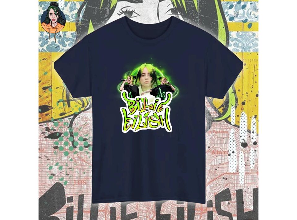 Billie Eilish Star T-Shirt, Graphic Print Tee Shirt, Cotton Casual Top, Streetwear Daily Wear