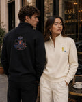 Knicks Quarter Zip Sweatshirt: Championship Embroidery, Trophy Detail