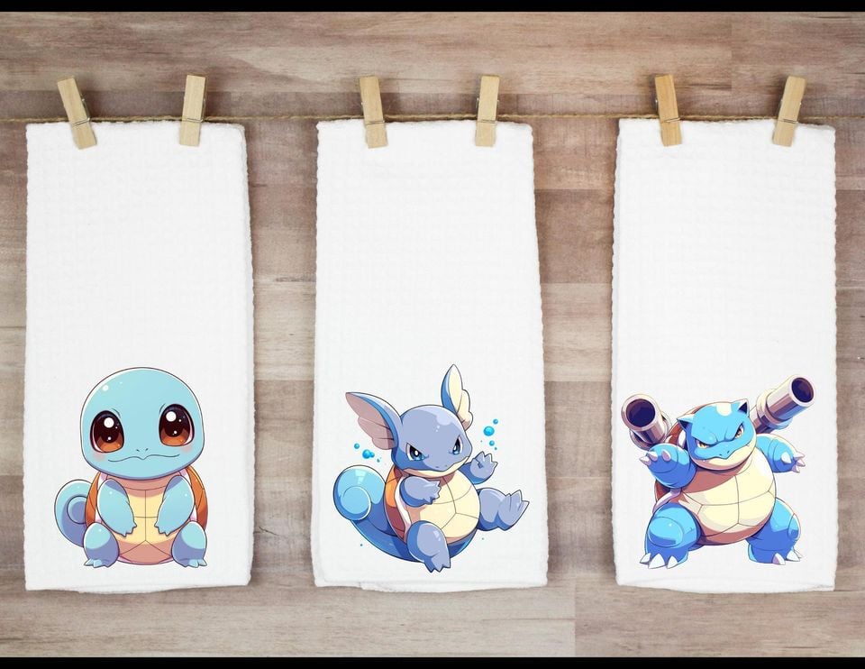 PKM Kitchen Towel, Gotta Catch 'Em All Waffle Weave Towel