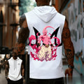 Anime Majin Buu Anime Men‘s Sleeveless Hooded Vest Graphic Print