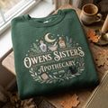 Owens Sisters Apothecary Embroidered Halloween Sweatshirt, Spooky Season Shirt
