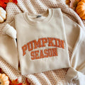 Embroidered Pumpkin Season Fall Sweatshirt, Autumn Graphic Sweatshirt