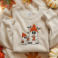 EMBROIDERED Ghost Coffee Sweatshirt, Cute Boo Ghost Crewneck, Cozy Fall Sweater