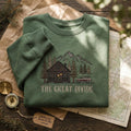 Great Divide Cabin Porch Light Shirt, Embroidered Folk Music Tee, Gift with Name Sweatshirt, Rustic Pine Mountain Hoodie