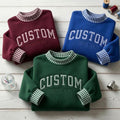 Personalized Gingham Mock Neck Sweatshirt, Custom Text Varsity Applique Shirt , Embroidered Preppy Pullover, Custom Letter Mock Neck
