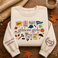 Gilmore Girls Embroidered Sweatshirt, Stars Hollow Crewneck, Luke's Diner Fall Shirt, Cozy Book Lover Gift,Connecticut Coffee Lover Gift