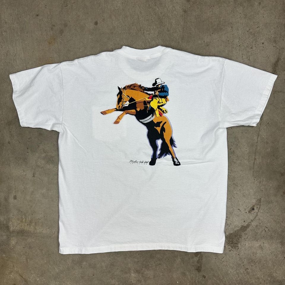 Vintage Marlboro Wild West Back Print Pocket T-Shirt