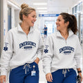 Custom Embroidered Emergency Department Quarter Zip, Personalized Name Sleeve, ER Nurse Gift, Emergency Room Sweatshirt