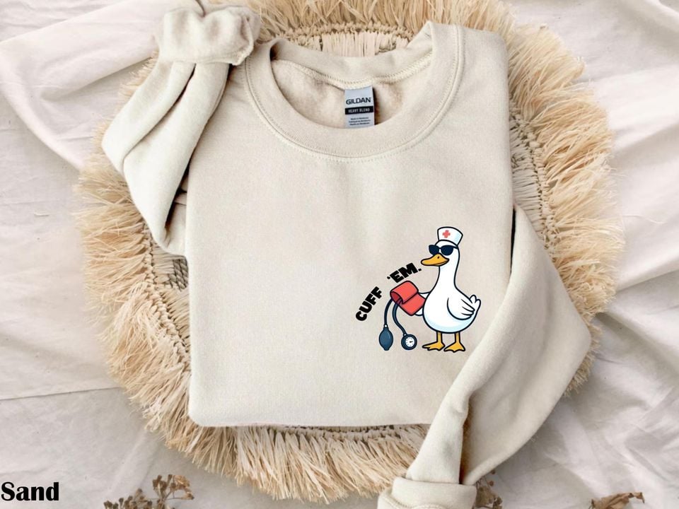 Cuff Em ER Nurse Silly Goose Sweatshirt, ER Nurse Shirt, Student Nurse Sweatshirt, RN Nurse Shirt, Nurse Appreciation Sweatshirt,